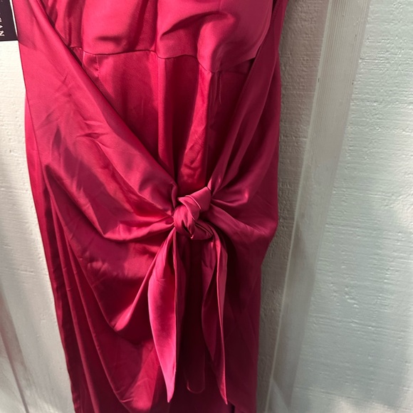 Donna Morgan Women's Pink One-Shoulder Midi Dress Size 10 NWT - Picture 7 of 11